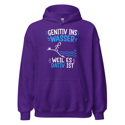 Genitiv ins Wasser weil es Dativ ist – lustiger Grammatik Hoodie für Deutschlehrer