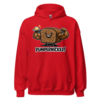 Lustiger Hoodie mit muskulösem Pumpernickel Brot Motiv und Spruch Pumpernickel