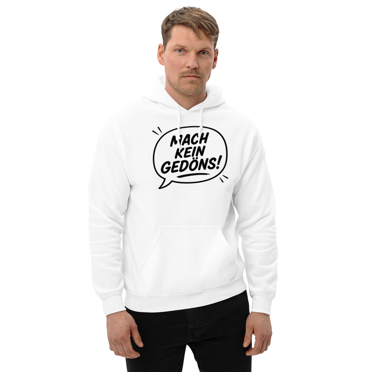 Weißer Ruhrpott Hoodie mit dem Spruch Mach kein Gedöns