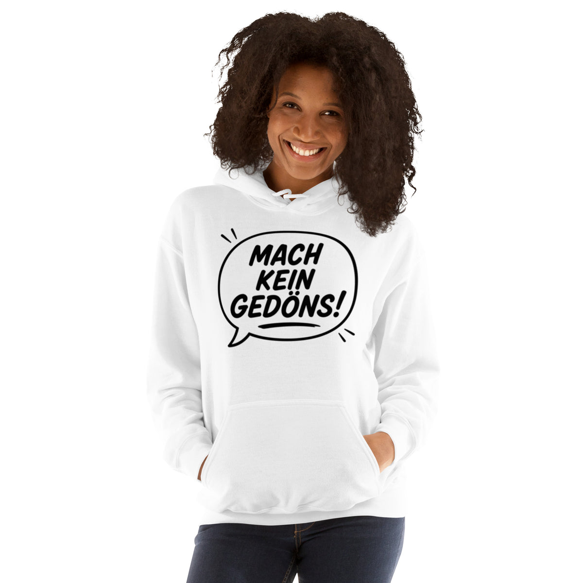 Weißer Ruhrpott Hoodie mit dem Spruch Mach kein Gedöns