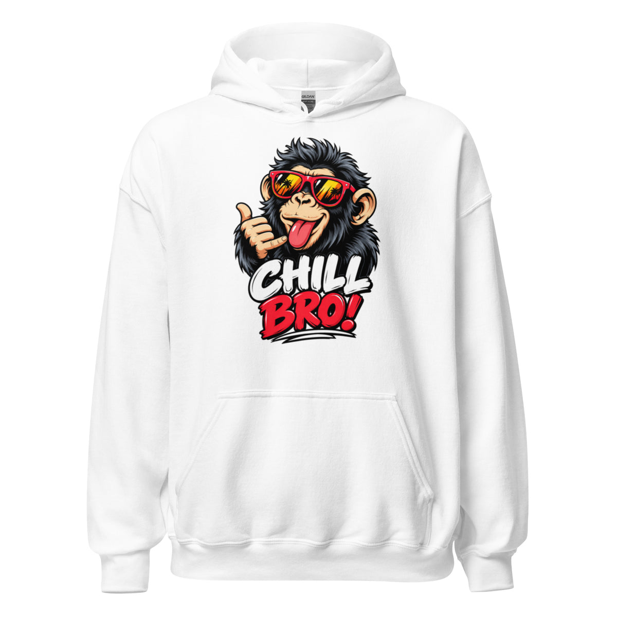 Lustiger Hoodie mit CHILL BRO Spruch und coolem Affen-Motiv