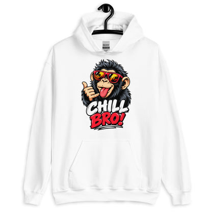 Lustiger Hoodie mit CHILL BRO Spruch und coolem Affen-Motiv