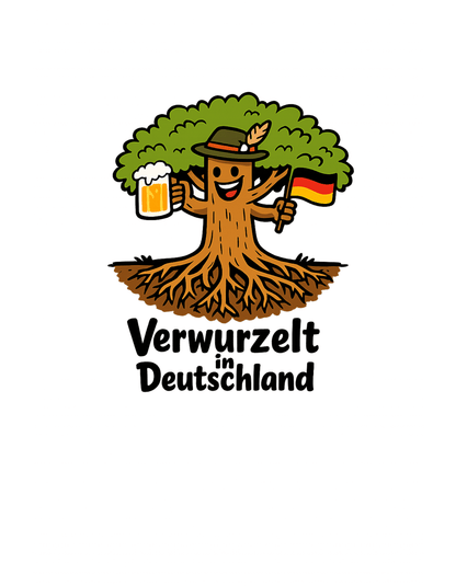 Verwurzelt in Deutschland - Statement Unisex T-Shirt - SprücheKüche - Druckfrisch & frech