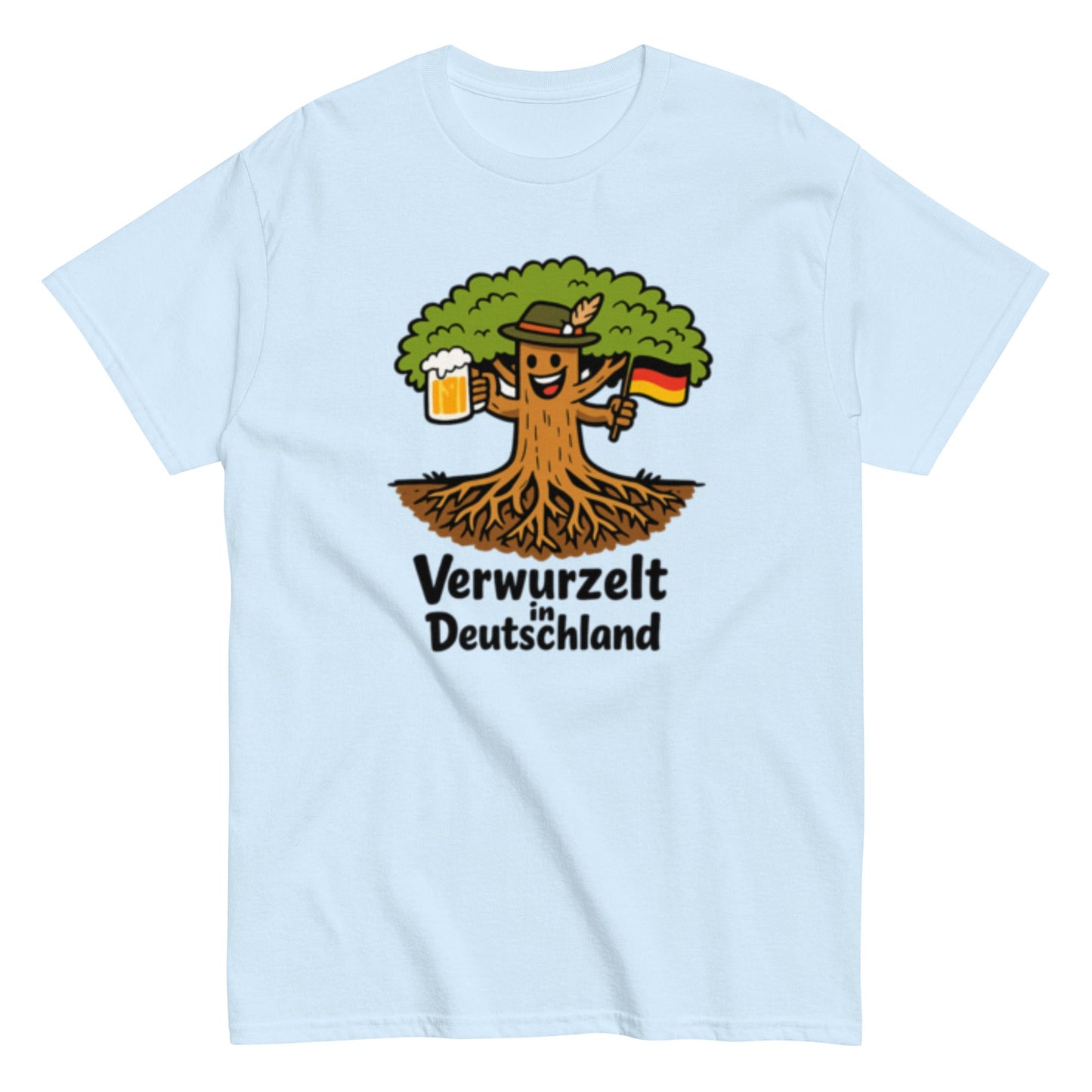 Verwurzelt in Deutschland - Statement Unisex T-Shirt - SprücheKüche - Druckfrisch & frech