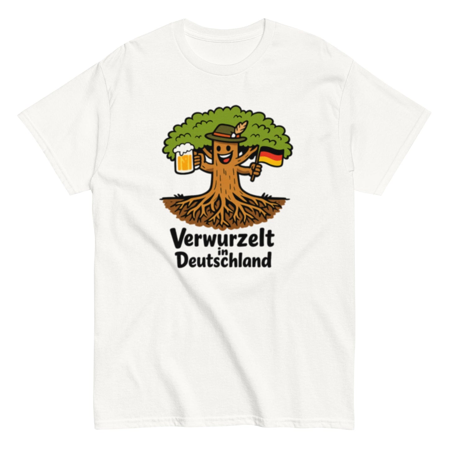 Verwurzelt in Deutschland - Statement Unisex T-Shirt - SprücheKüche - Druckfrisch & frech