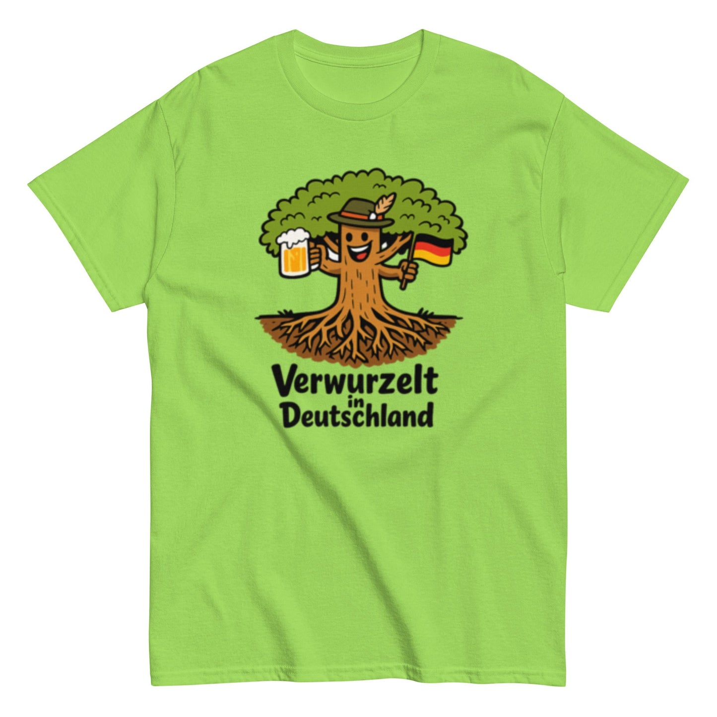 Verwurzelt in Deutschland - Statement Unisex T-Shirt - SprücheKüche - Druckfrisch & frech