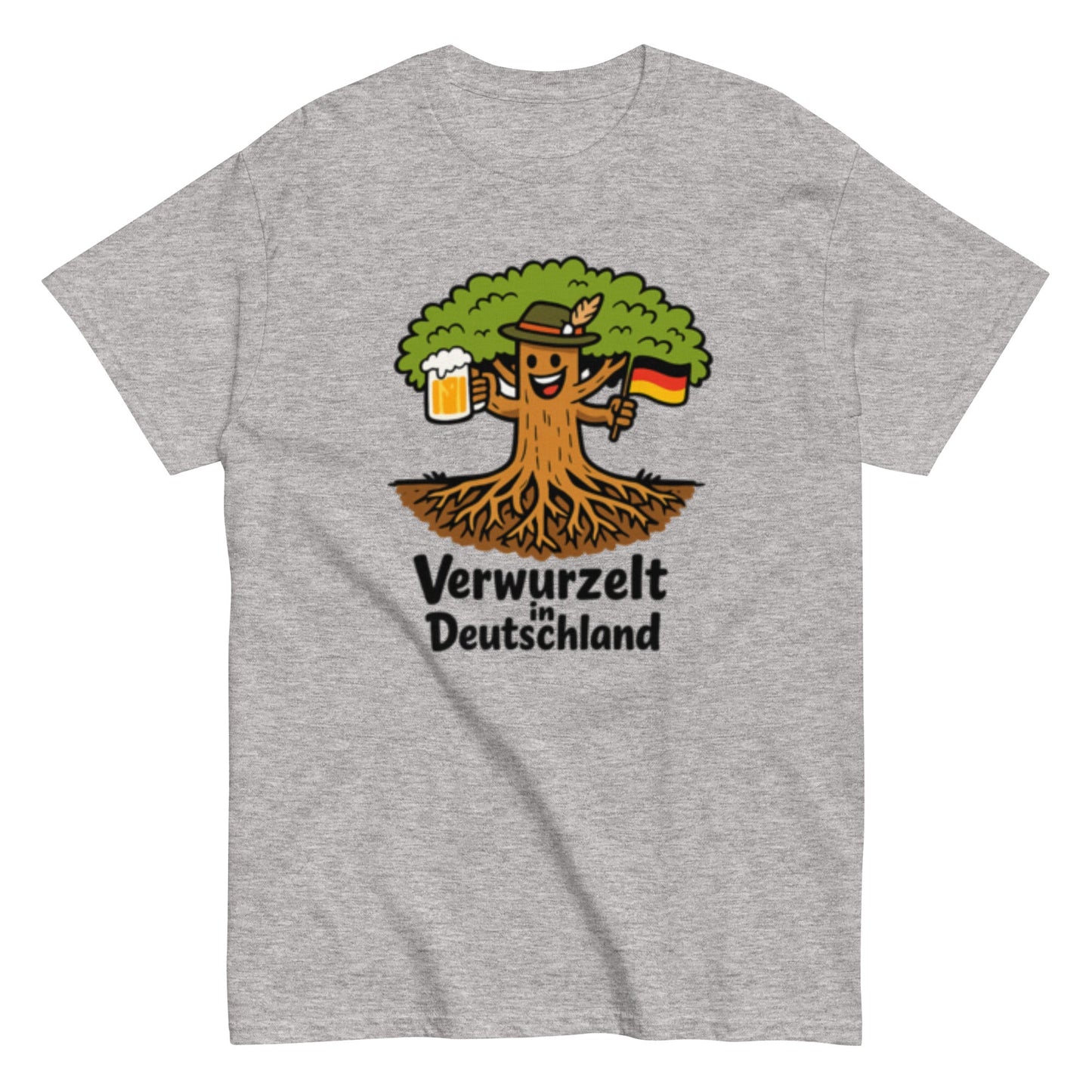 Verwurzelt in Deutschland - Statement Unisex T-Shirt - SprücheKüche - Druckfrisch & frech