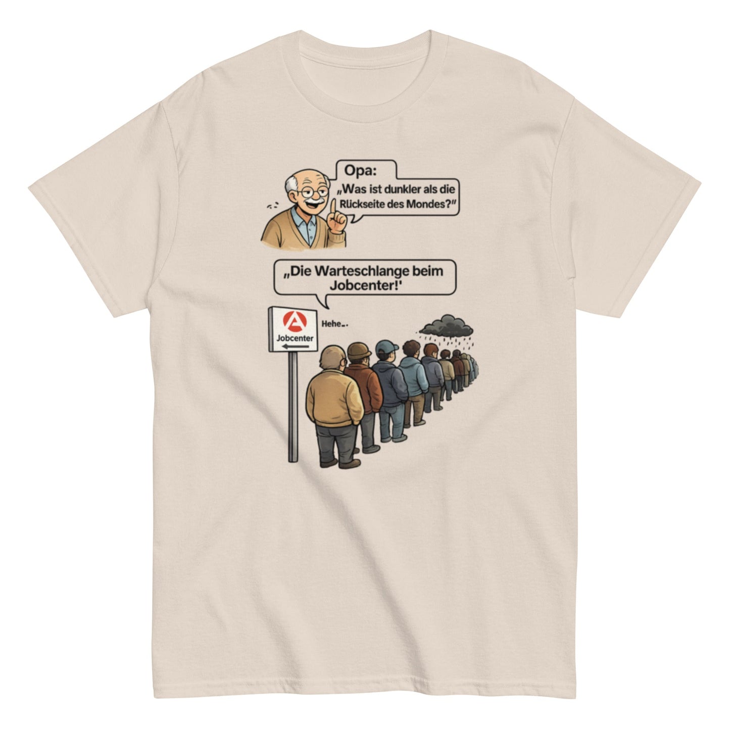 WARTESCHLANGE JOBCENTER - Lustiges Herren T-Shirt - SprücheKüche - Druckfrisch & frech