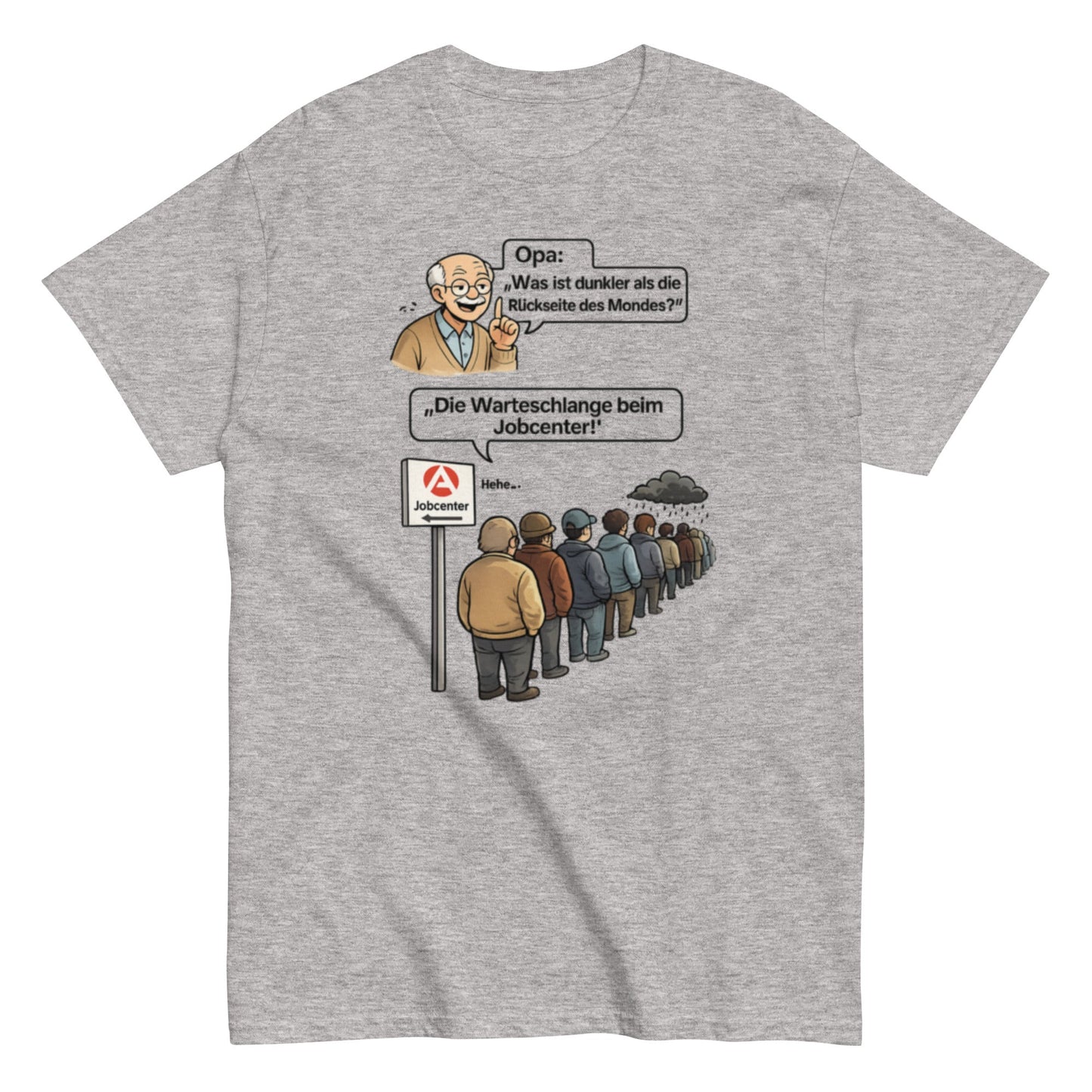 WARTESCHLANGE JOBCENTER - Lustiges Herren T-Shirt - SprücheKüche - Druckfrisch & frech