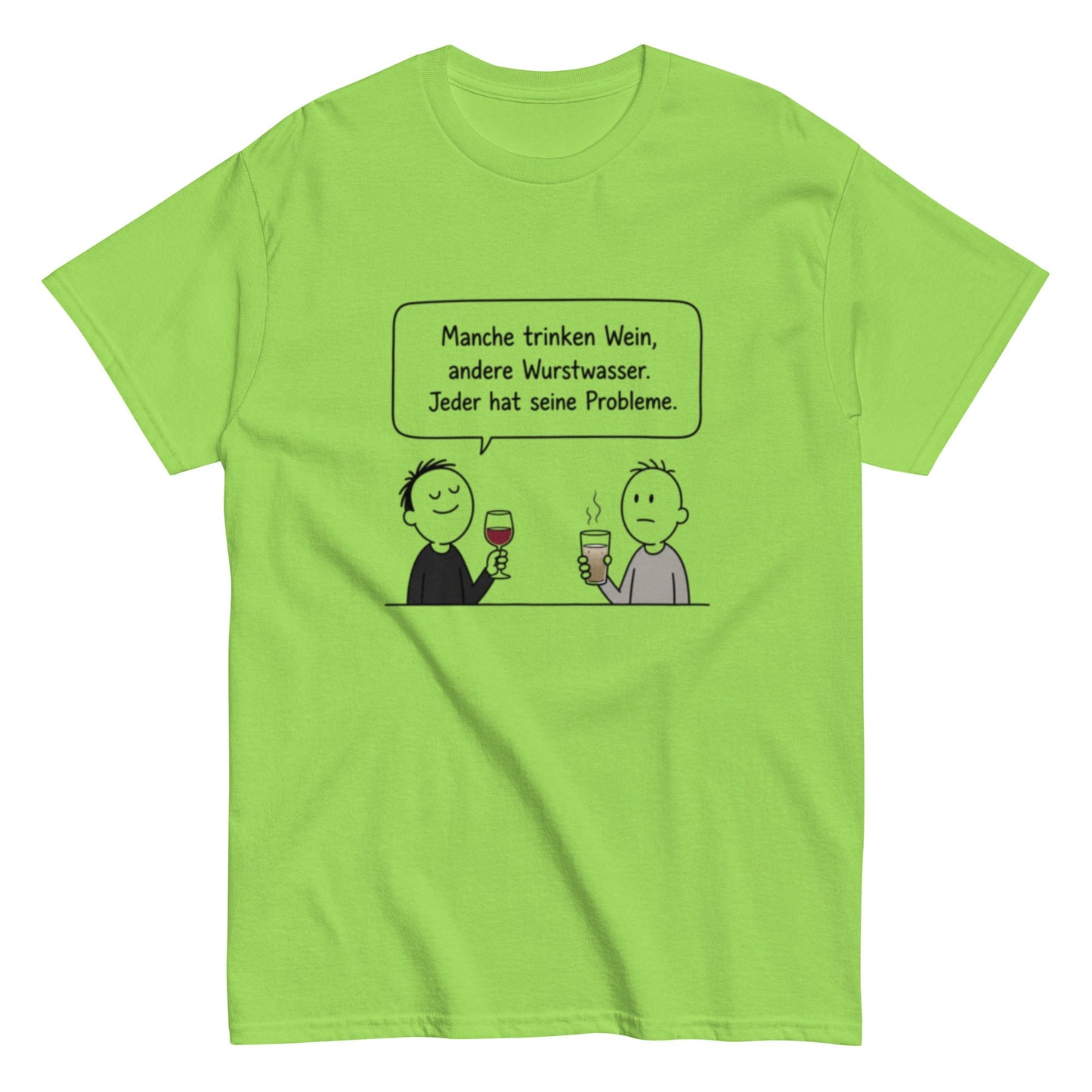WEIN UND WURSTWASSER - Lustiges Herren T-Shirt - SprücheKüche - Druckfrisch & frech