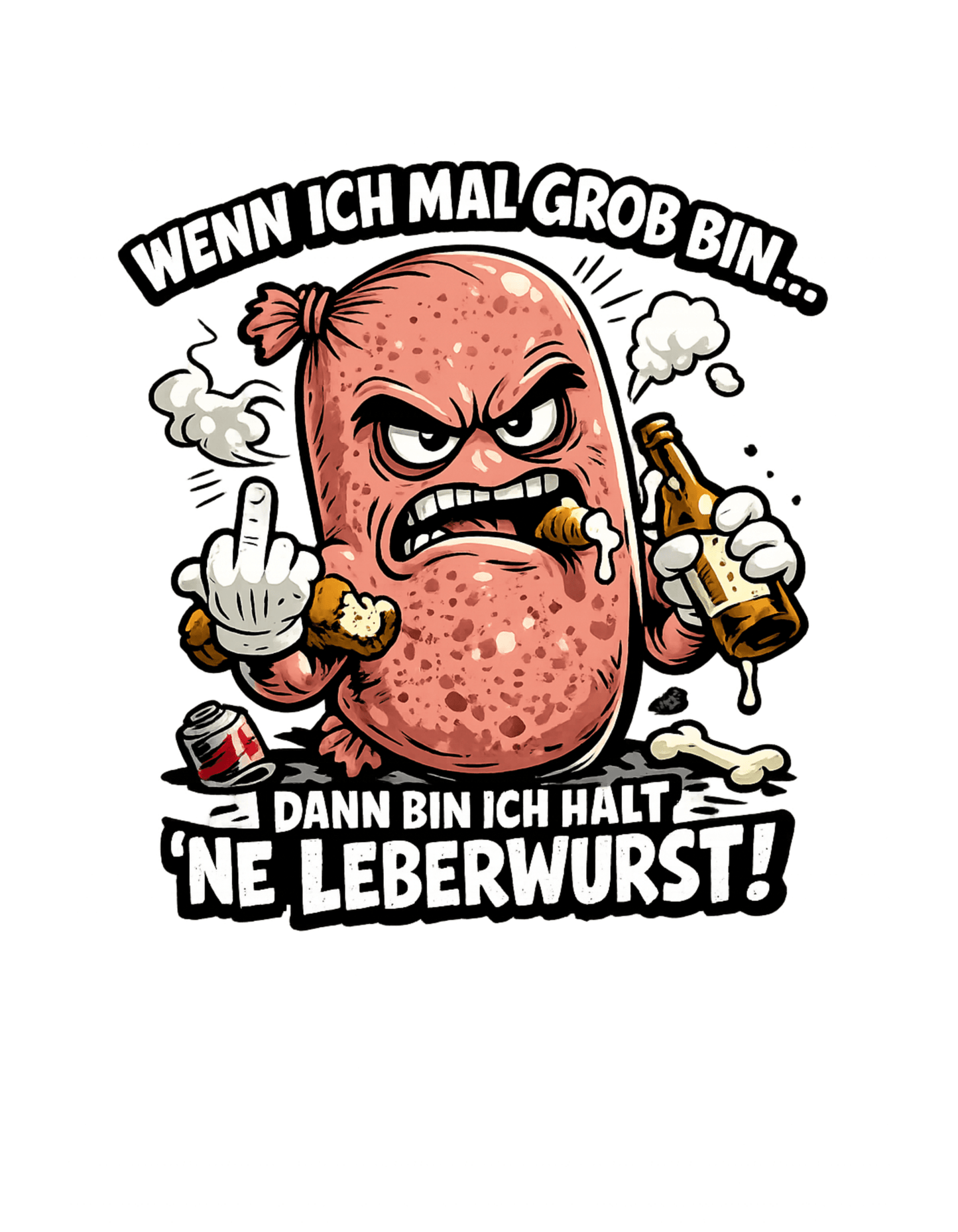 Wenn ich mal Grob bin Leberwurst - Lustiges Unisex T-Shirt - SprücheKüche - Druckfrisch & frech