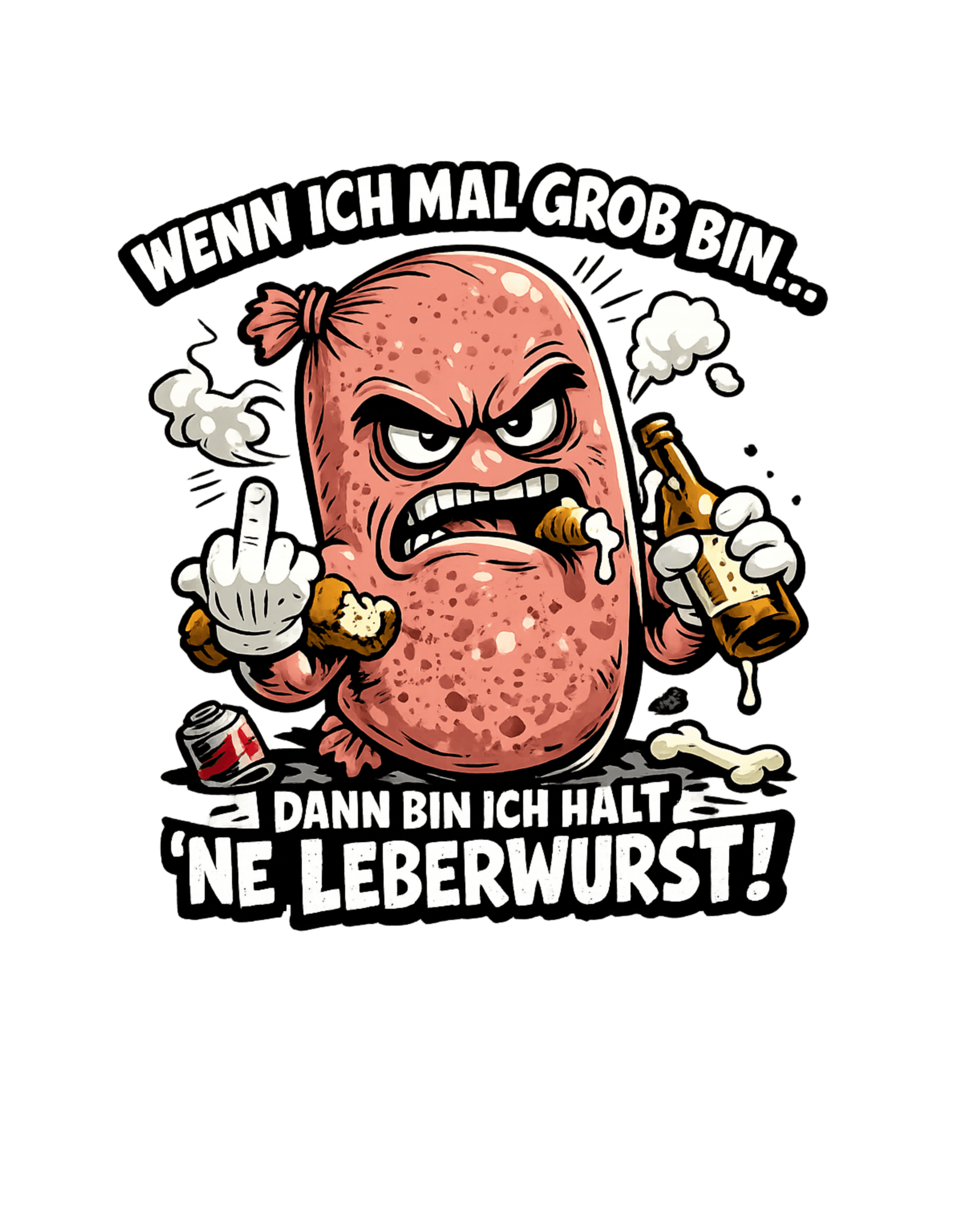 Wenn ich mal Grob bin Leberwurst - Lustiges Unisex T-Shirt - SprücheKüche - Druckfrisch & frech