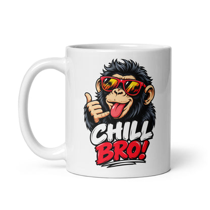 Lustige Tasse mit CHILL BRO Spruch und coolem Affen-Motiv
