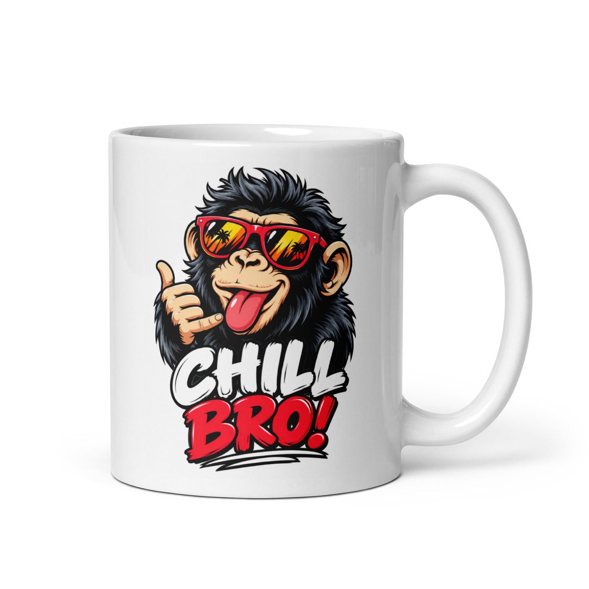 Lustige Tasse mit CHILL BRO Spruch und coolem Affen-Motiv