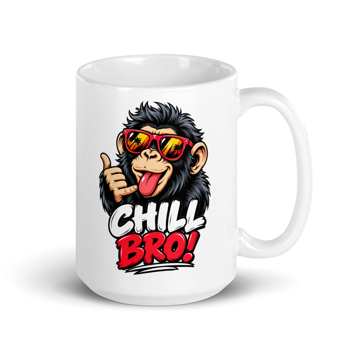 Lustige Tasse mit CHILL BRO Spruch und coolem Affen-Motiv