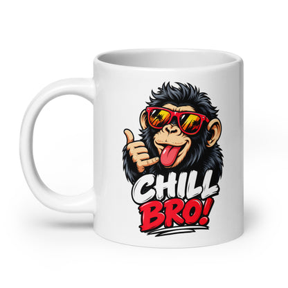 Lustige Tasse mit CHILL BRO Spruch und coolem Affen-Motiv