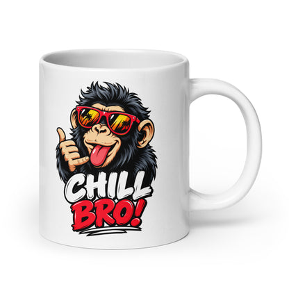 Lustige Tasse mit CHILL BRO Spruch und coolem Affen-Motiv
