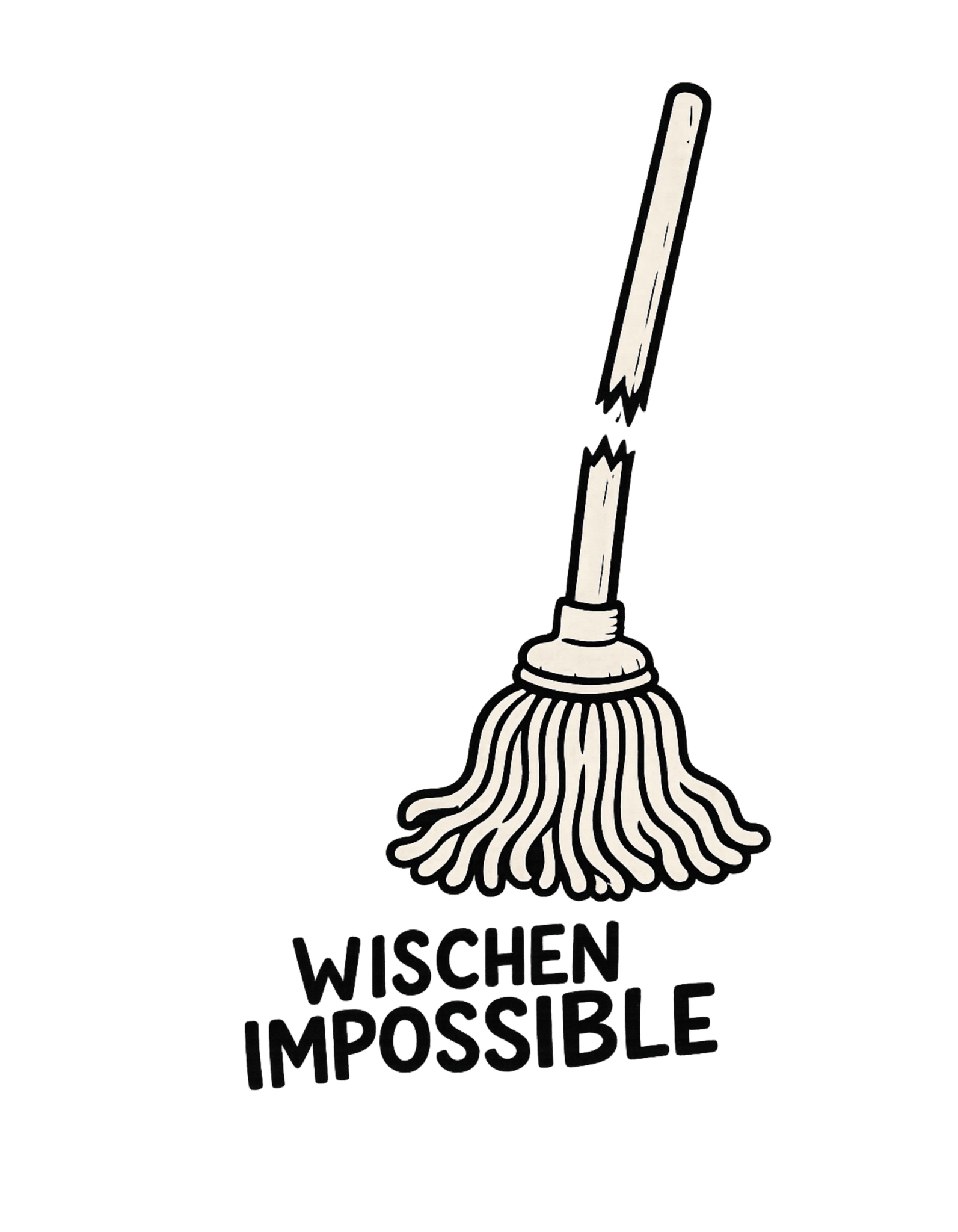 Wischen Impossible Humorvoll - Lustiges Unisex T-Shirt - SprücheKüche - Druckfrisch & frech